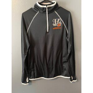 Cincinnati Bengals Long Sleeve Qtr Zip woman large